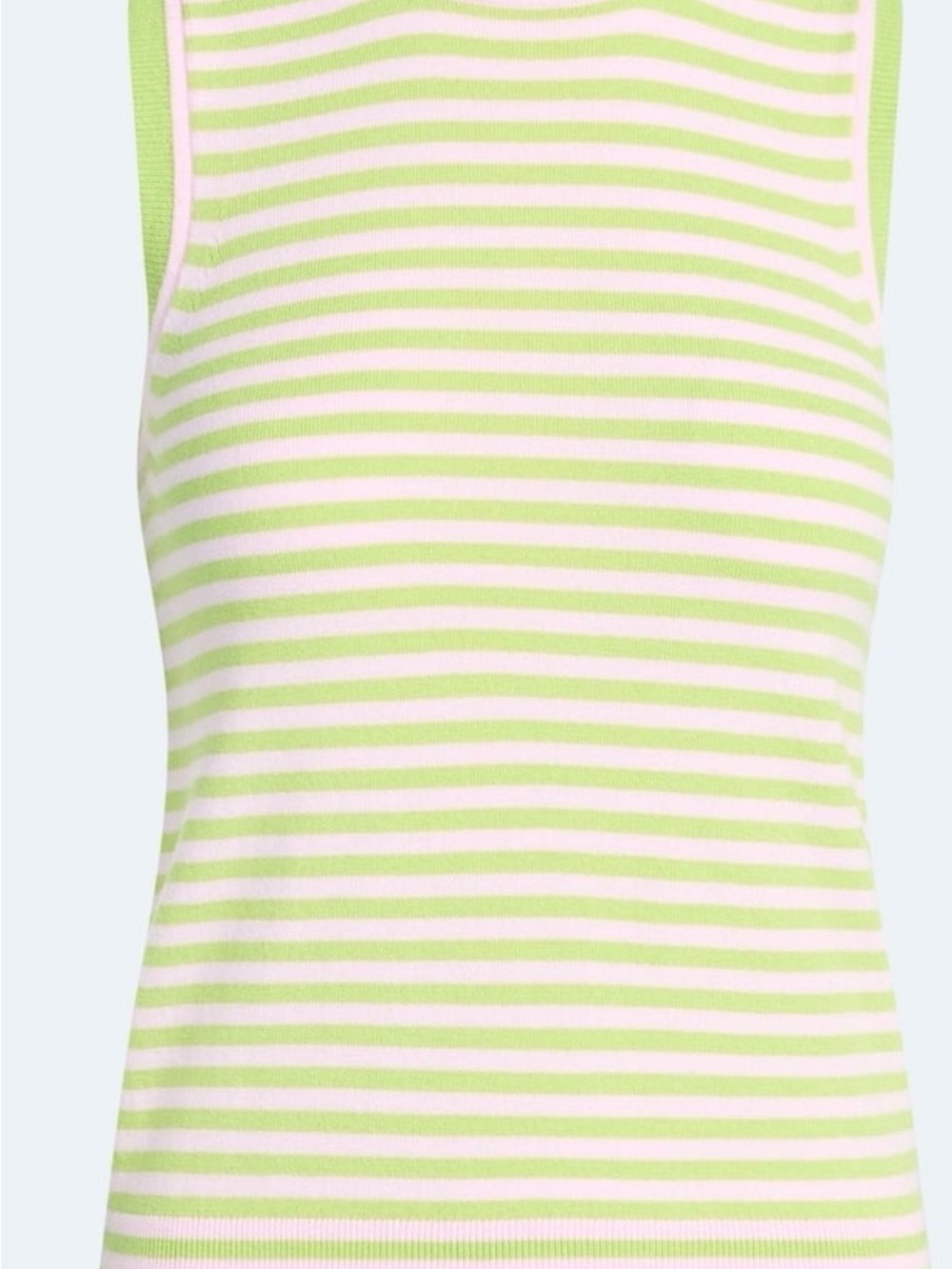 Striped Sleeveless Knit Tank in Lime & Pastel Pink - Free Assembly - Picture 2 of 4